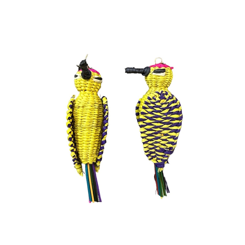 Large Texture Boho Statement Colombian Iraca Earr… - image 3